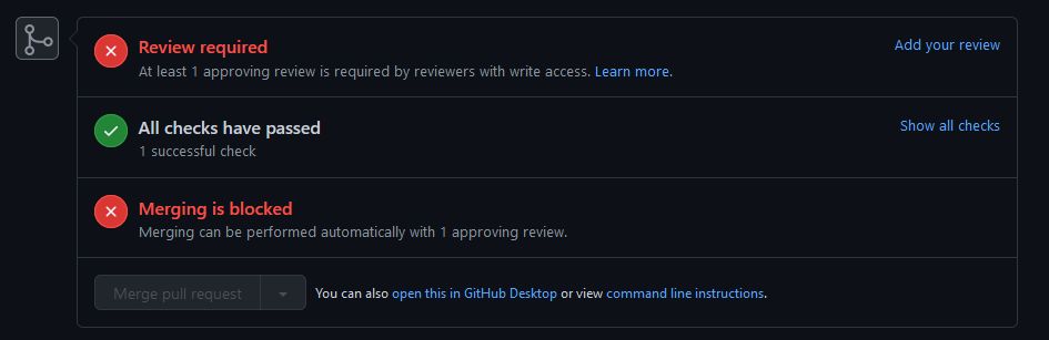 Pull Request Status Section